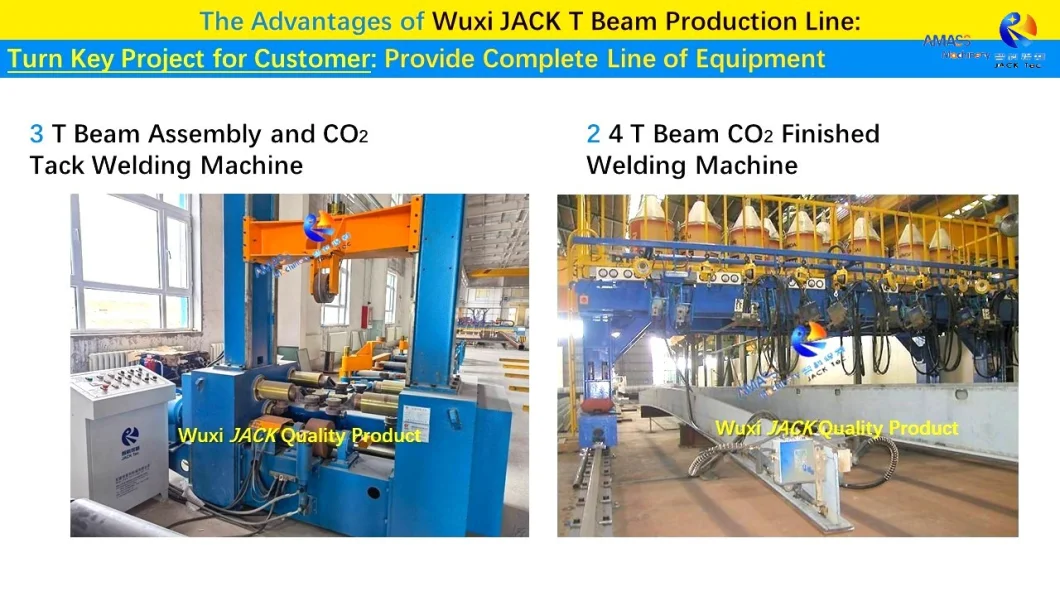 T Beam Production Line Edge Rounding Trimming Assembly Welding Straightening Fabrication Machine